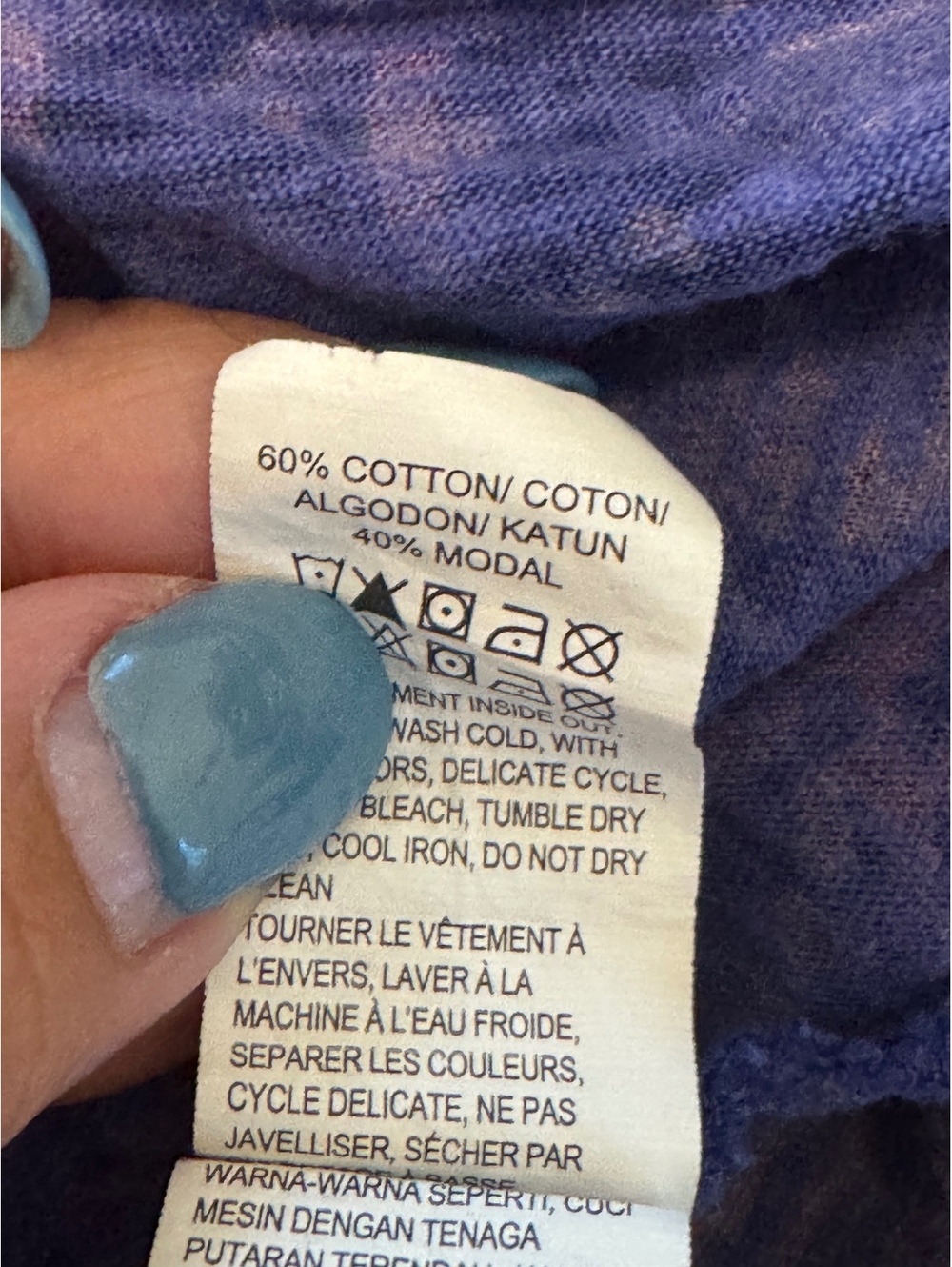 Lucky Brand 1X Floral Print Cotton Modal Blend Top - Picture 5 of 5